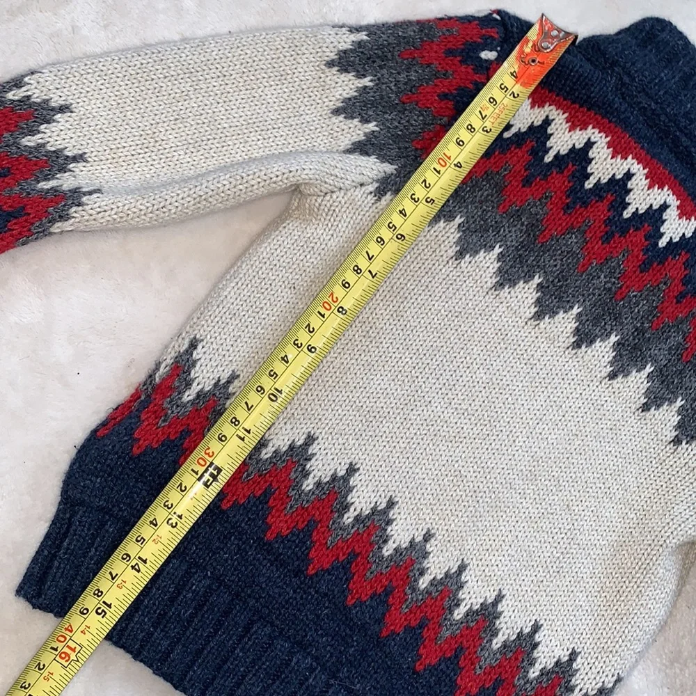 GAP Baby Boy Knit Sweater 18-24M Blue Cream Red Gray EUC